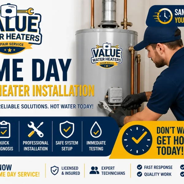 Same day water heater service